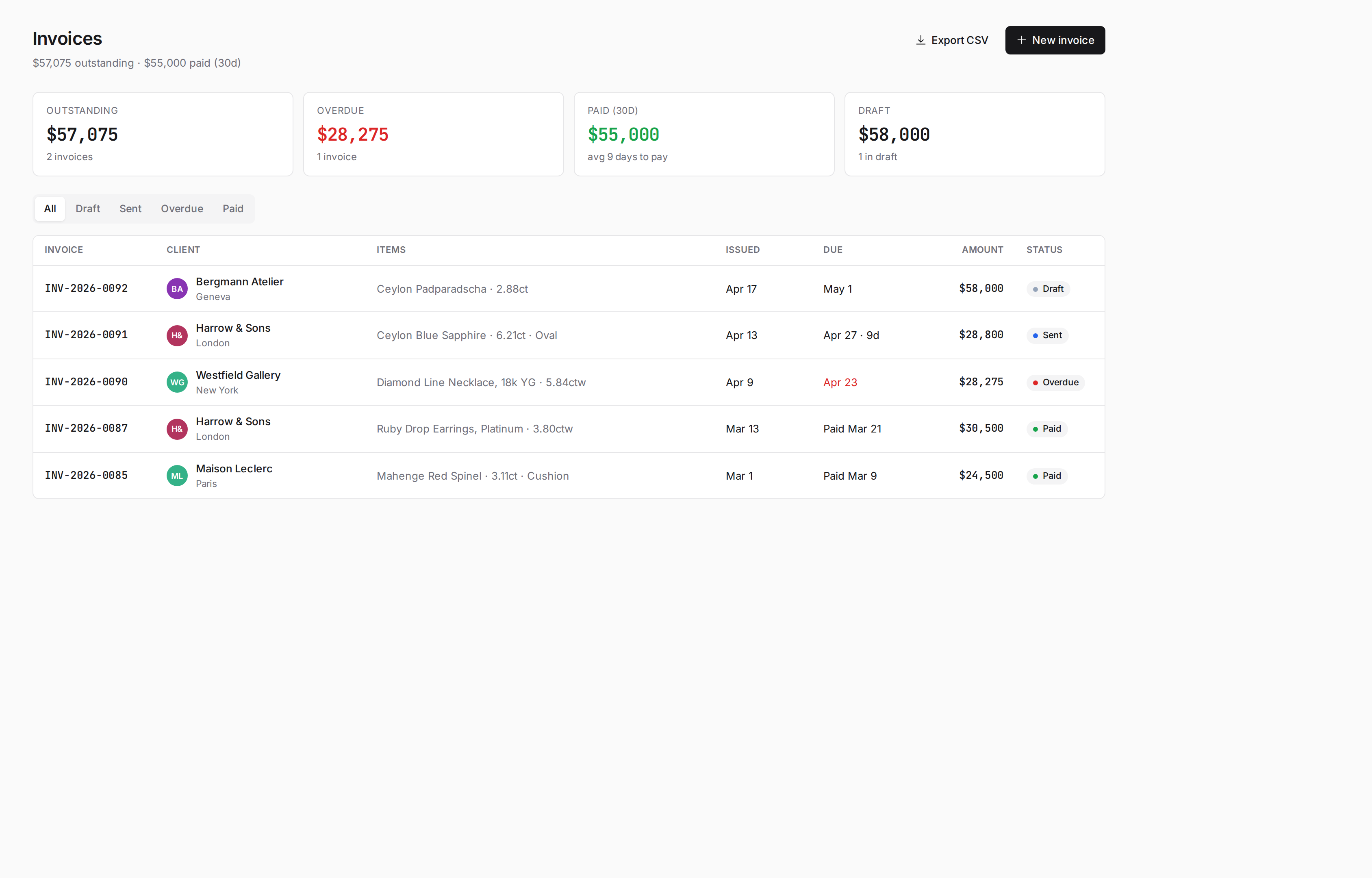 Lumen invoices